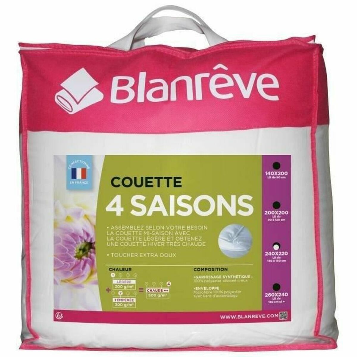 Bettdecke Blanreve 4 season Weiß 220 x 240 cm 300 g/m²