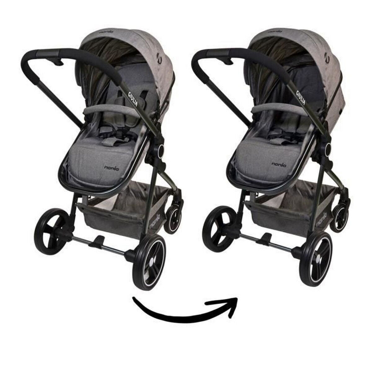 Kinderwagen Nania Grau Trio