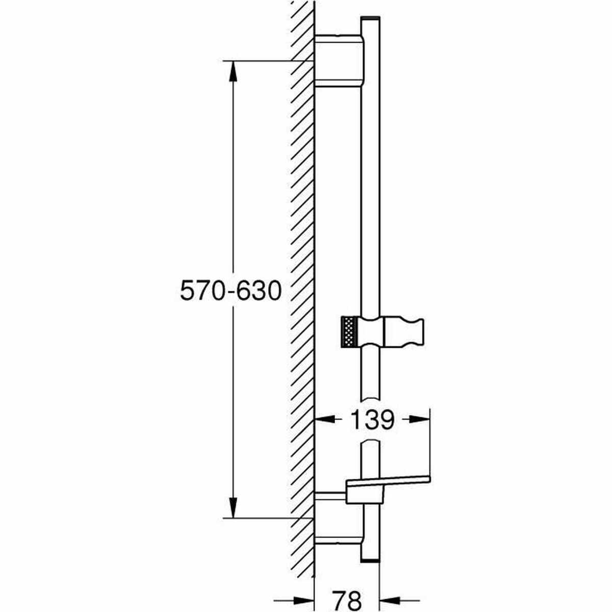 Duschstange Grohe 26599000 Metall Kunststoff 60 cm