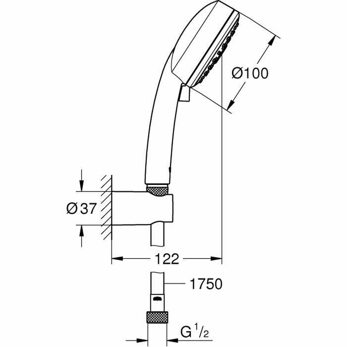 Duschset Grohe Vitalio Comfort 100 Rot Grau