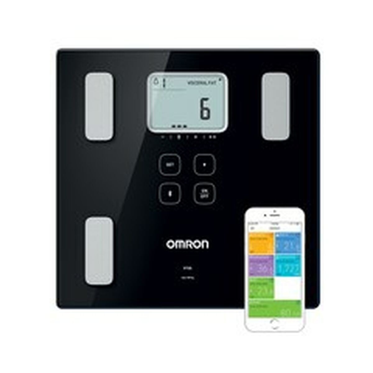 Digitale Personenwaage Omron HBF-222T-EBK Schwarz 34 x 32 x 8 cm