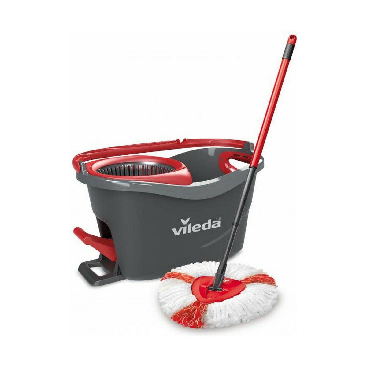 Mop with Bucket Vileda mop en steel Supermocio 3Action Weiß Rot Mikrofasern