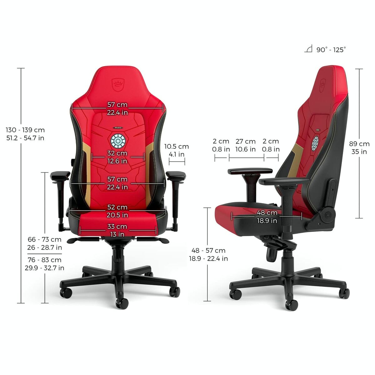 Gaming-Stuhl Noblechairs HERO Iron Man Edition Schwarz Rot