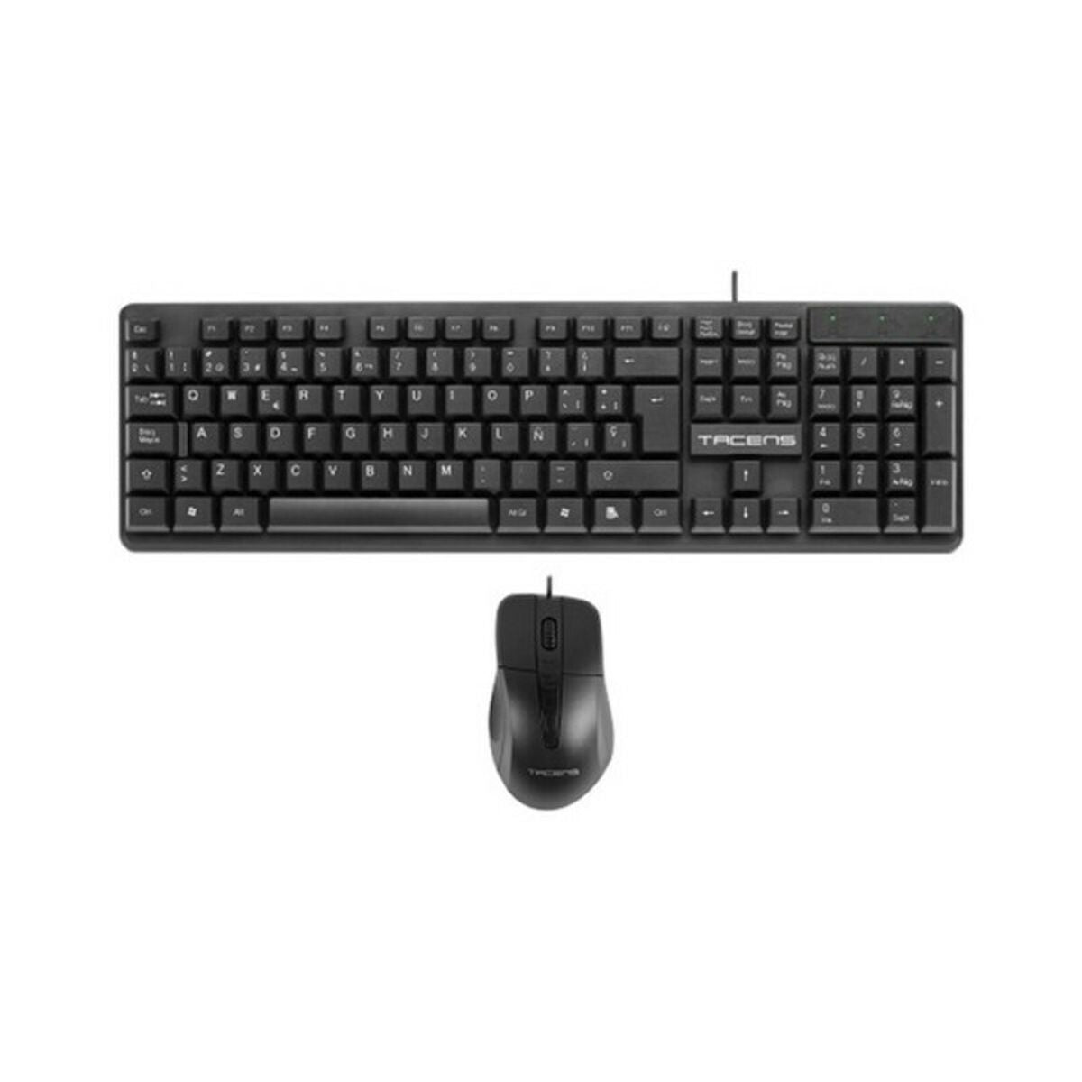 Tastatur Tacens ACP0ES Schwarz Qwerty Spanisch QWERTY