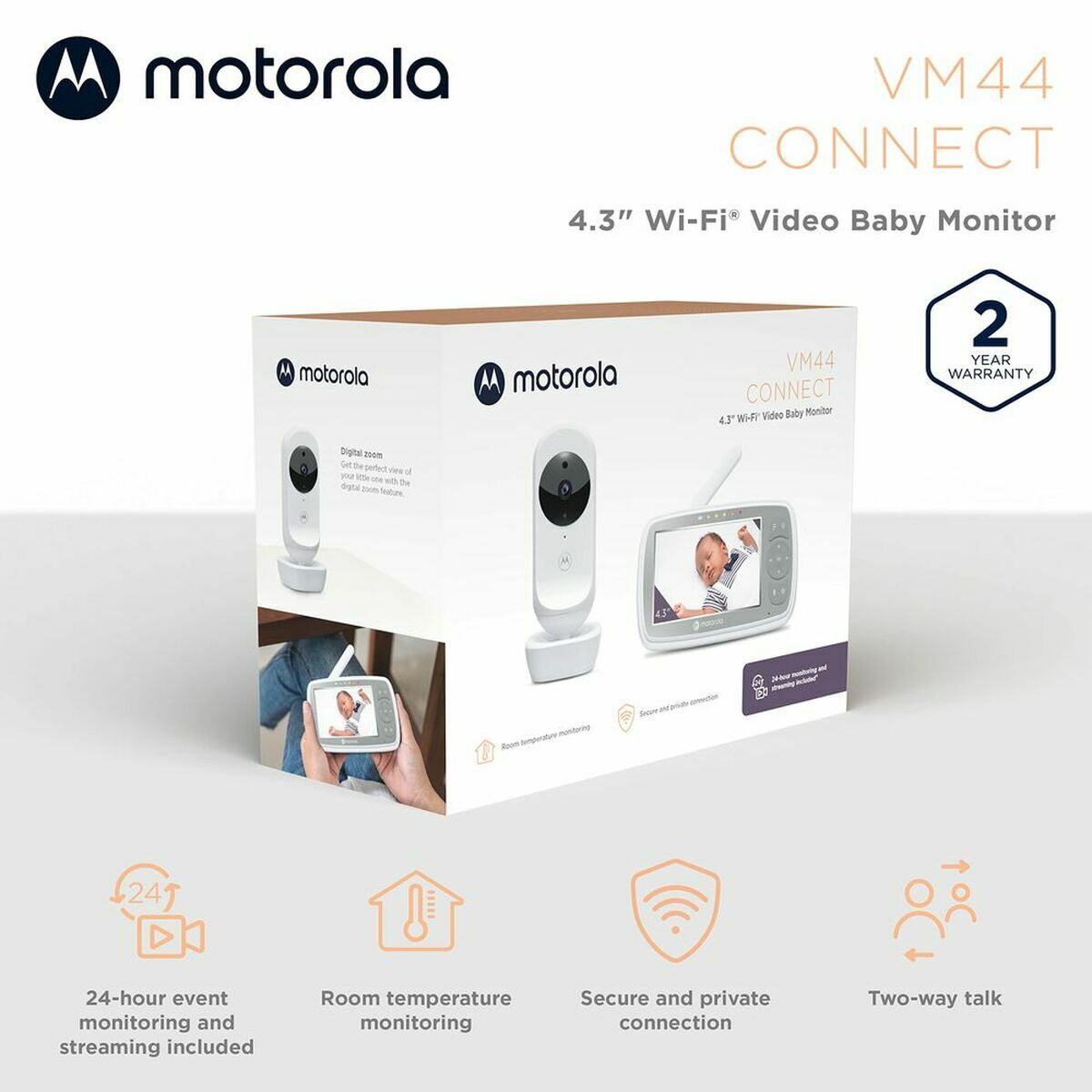 Babyphone mit Kamera Motorola 501278604371 4,3" HD WIFI