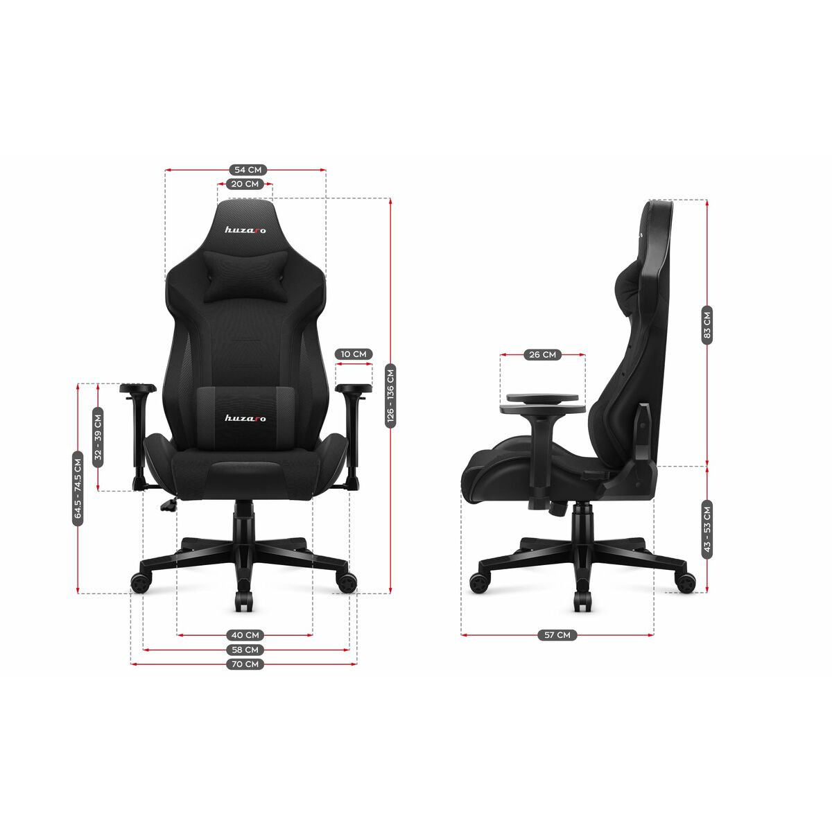 Gaming-Stuhl Huzaro HZ-Force 7.6 Black Schwarz