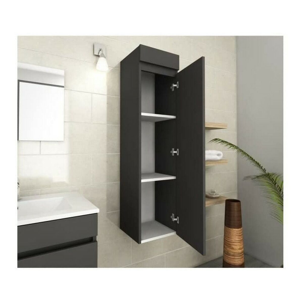 Schrank Luna Grau 25 x 25 x 120 cm