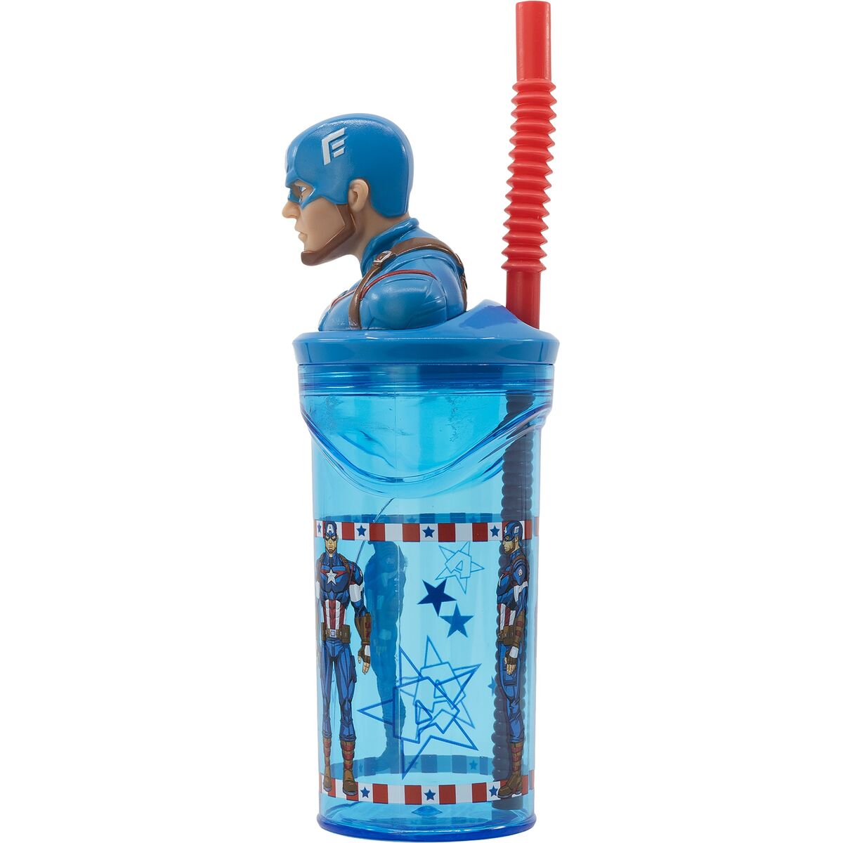 Becher mit Strohhalm Capitán América CZ11331 360 ml 3D