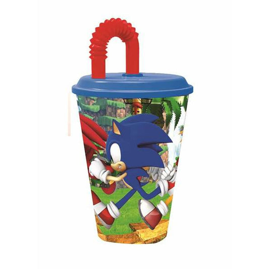 Becher mit Strohhalm Sonic 430 ml