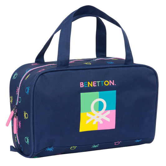 Kulturbeutel für die Schule Benetton Cool Marineblau 31 x 14 x 19 cm