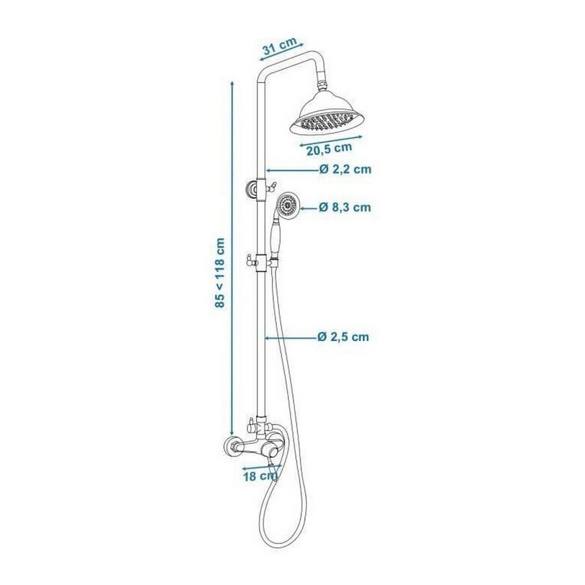 Dusche Säule Rousseau Edelstahl