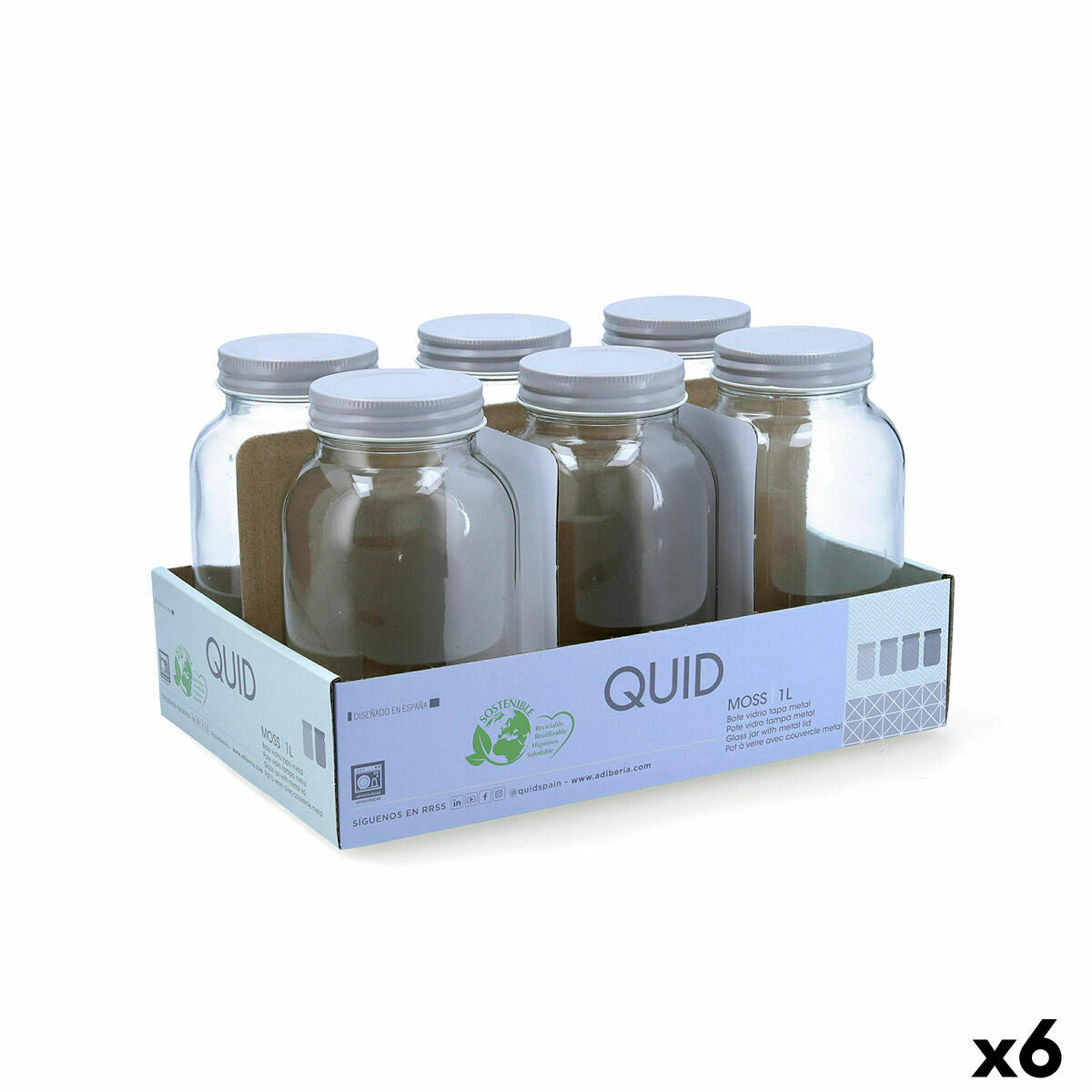 Topf Quid Moss Grau Glas 1 L (Pack 6x)