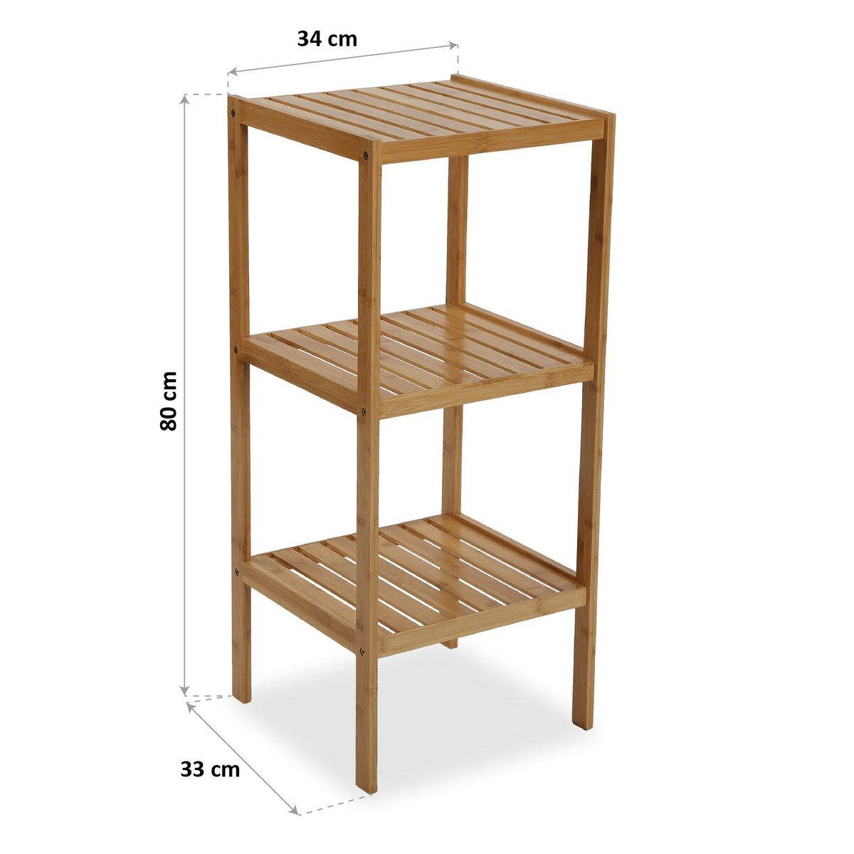 Badezimmerregal Versa Bambus (33 x 80 x 34 cm)