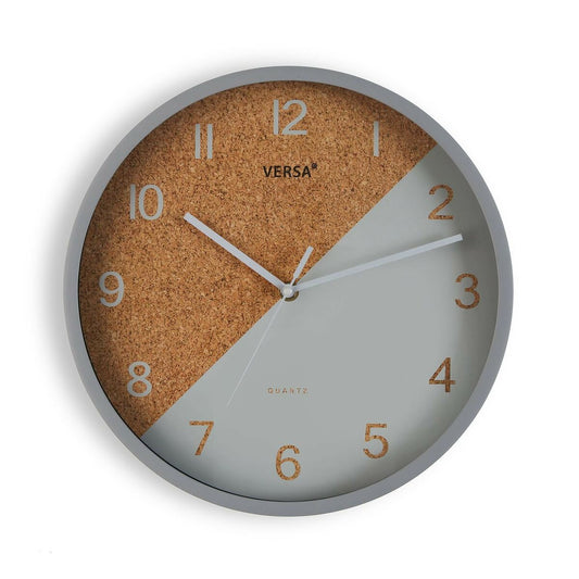 Wanduhr Versa Cork Grau Kunststoff 4,5 x 30 x 30 cm