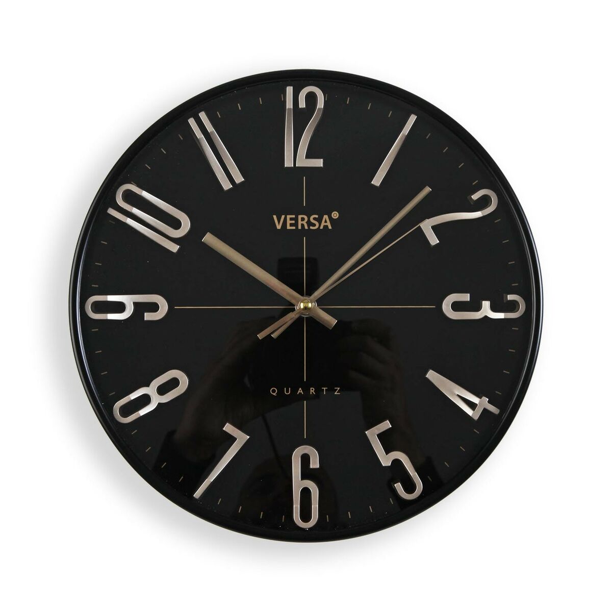 Wanduhr Versa Schwarz Gold Kunststoff Quarz 4,3 x 30 x 30 cm