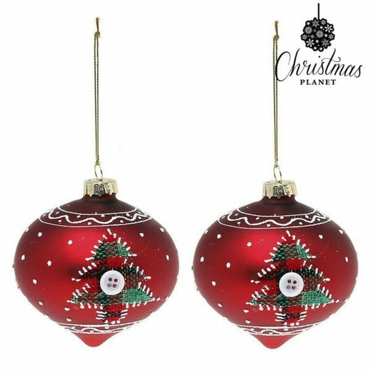 Weihnachtsbaumkugeln 8 cm (2 uds) Kristall Rot