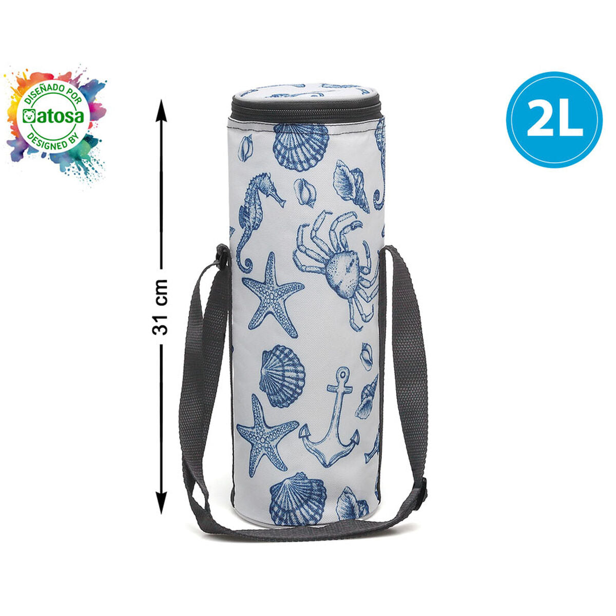 Flaschenkühltasche Blau 2 L Marineblau