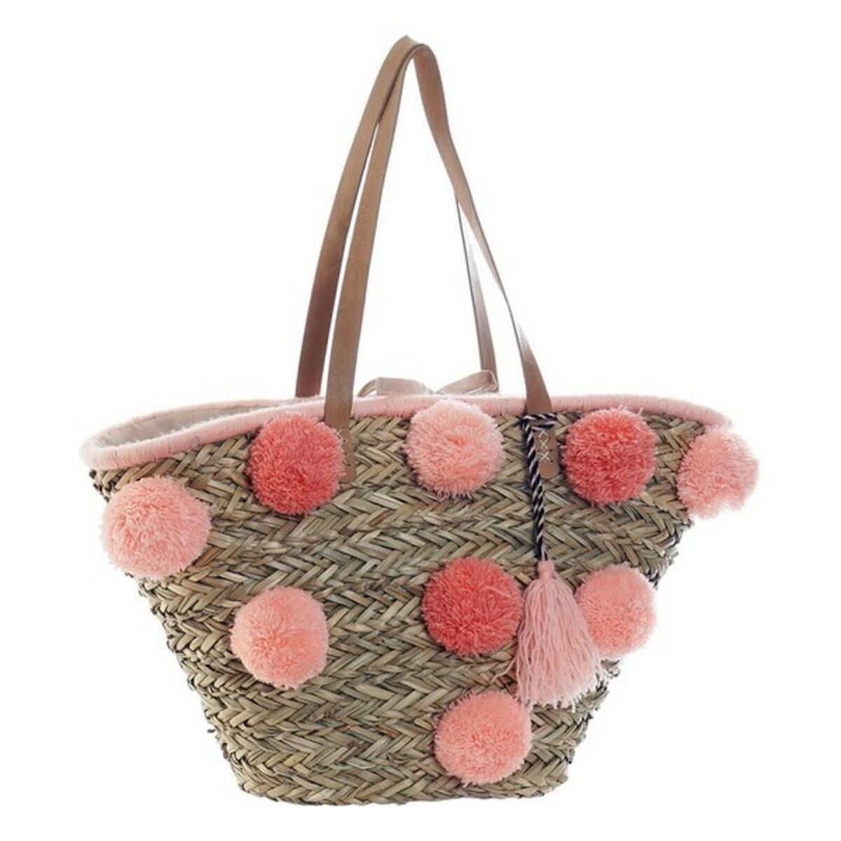 Handtasche DKD Home Decor Rosa Koralle Bommeln