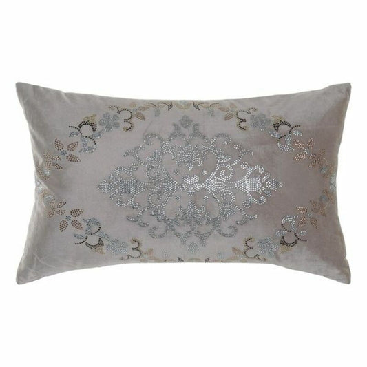 Kissen DKD Home Decor Grau Samt Polyester Rosa (50 x 30 cm)