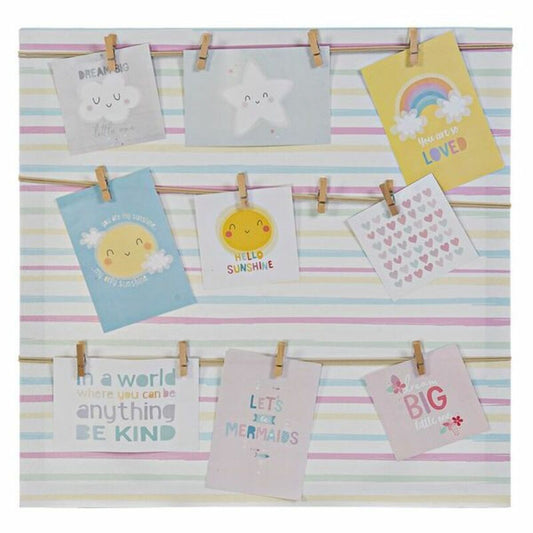 Fotorahmen DKD Home Decor Sunshine Bunt Leinwand Baby 50 x 2 x 50 cm