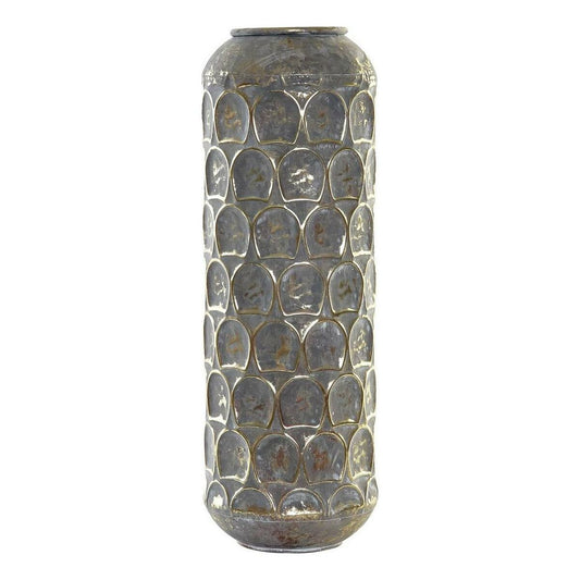 Vase DKD Home Decor Antiker Finish Grau Gold Metall Orientalisch 19 x 19 x 47 cm