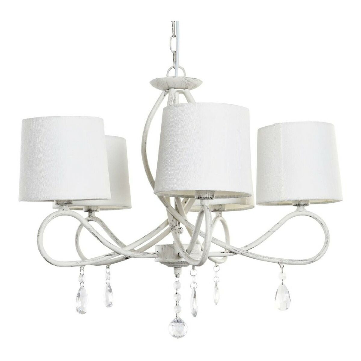 Deckenlampe DKD Home Decor Weiß Bunt Durchsichtig Metall 25 W Shabby Chic 220 V 54 x 54 x 37 cm