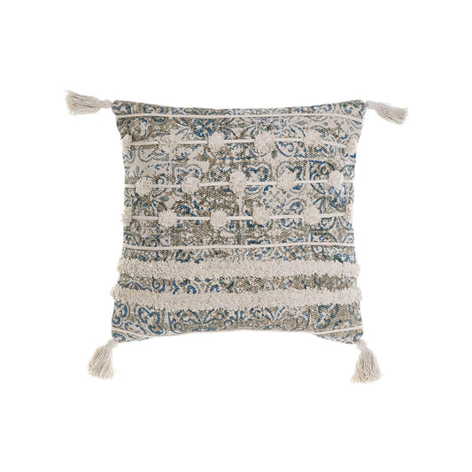 Kissen DKD Home Decor Beige Blau Kachel 45 x 5 x 45 cm Boho