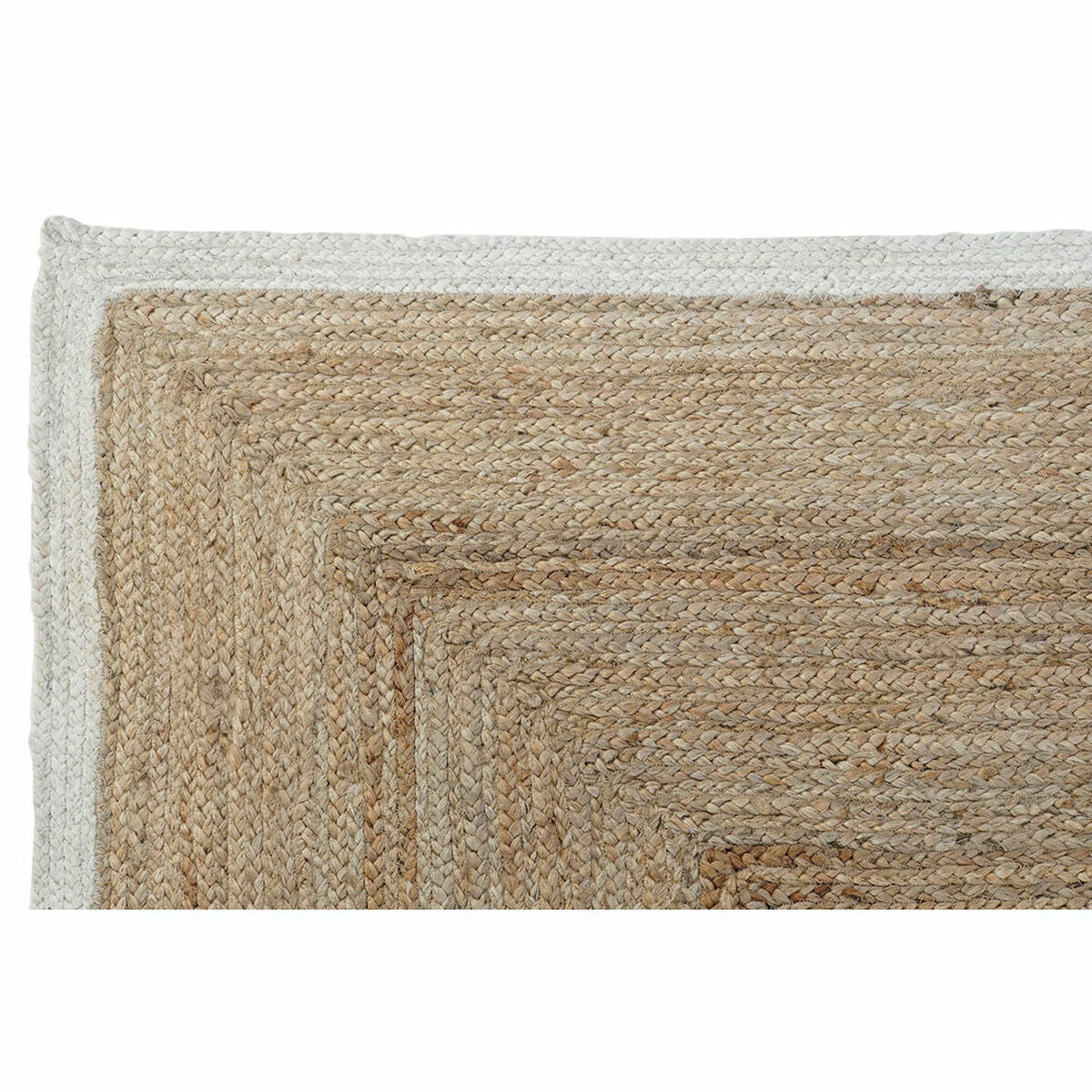 Teppich DKD Home Decor Scandi Polyester Baumwolle Weiß Hellbraun Jute 120 x 180 x 1 cm