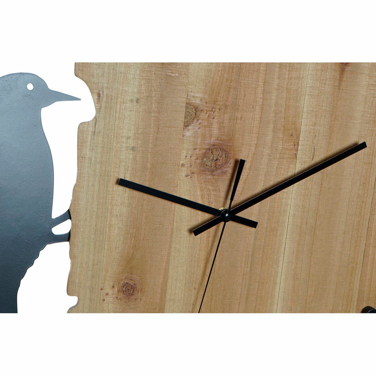 Wanduhr DKD Home Decor Weiß Braun Schwarz Weiß/Schwarz Eisen Kunststoff Holz MDF Vogel 50 x 4 x 50 cm (2 Stück)