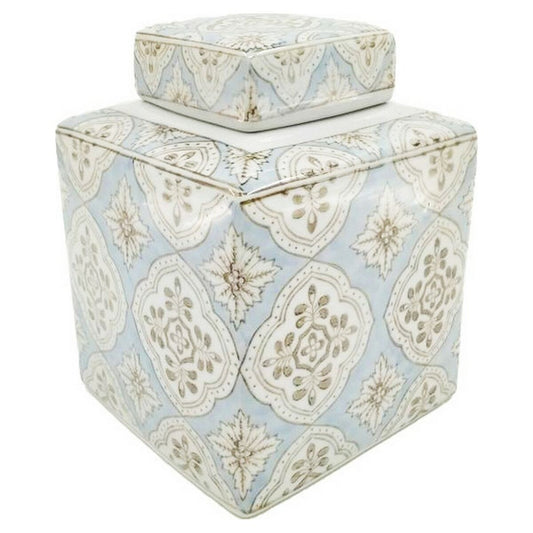 Vase DKD Home Decor 15,5 x 15,5 x 21,5 cm Porzellan Beige Blau Araber