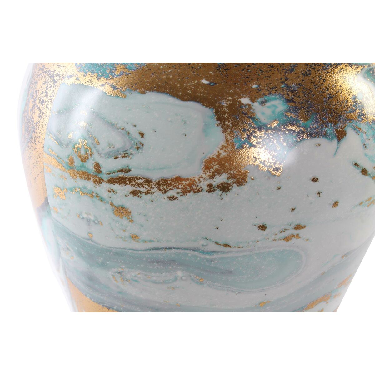 Vase DKD Home Decor Porzellan Blau Gold Moderne (23 x 23 x 43 cm)