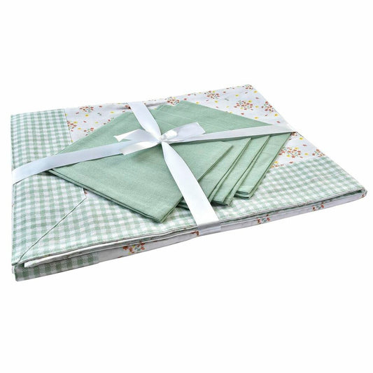 Tischwäsche-Set DKD Home Decor Blomster grün 150 x 150 x 0,5 cm