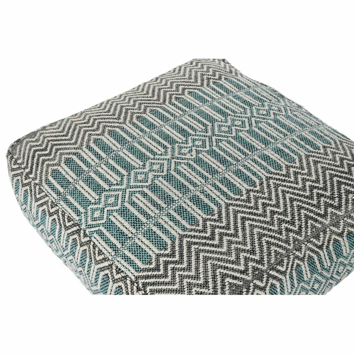 Kissen DKD Home Decor Boden Streifen Blau Polyester Baumwolle Minze Aluminium Weiß grün (60 x 60 x 25 cm)