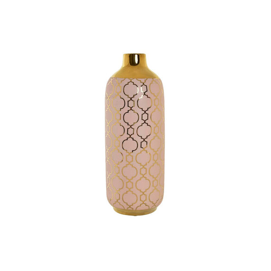 Vase DKD Home Decor Porzellan Rosa Gold Orientalisch Verchromt (15 x 15 x 41,5 cm)