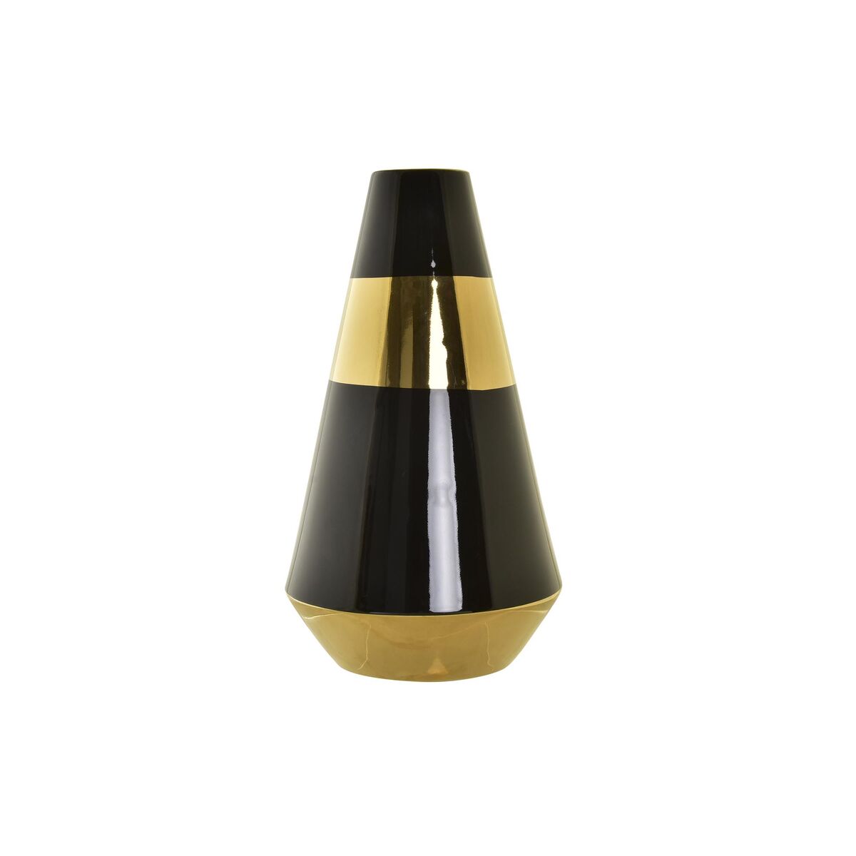 Vase DKD Home Decor Porzellan Gold zweifarbig Moderne (19 x 19 x 35 cm)