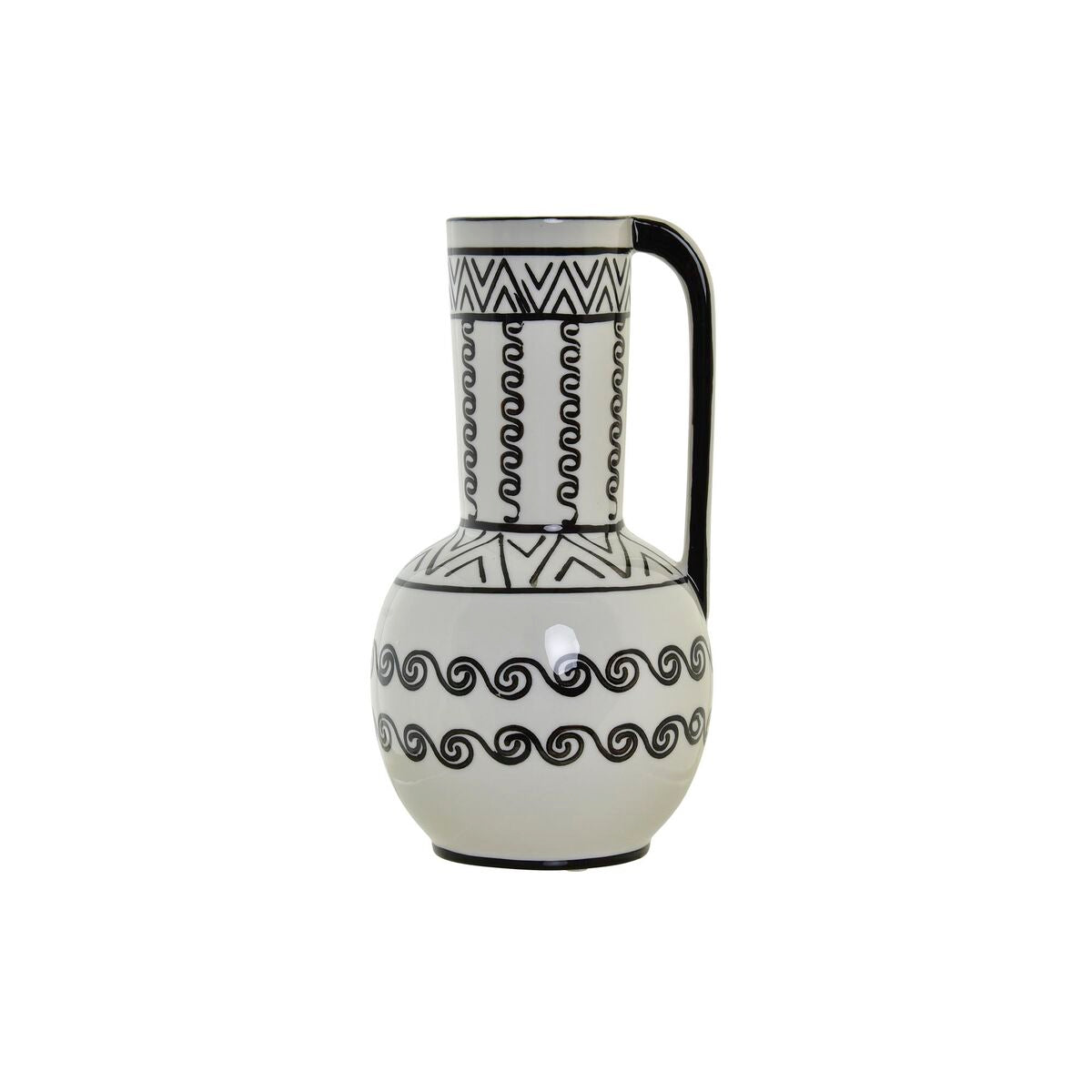 Vase DKD Home Decor 15 x 15 x 28 cm Porzellan Schwarz Weiß Kolonial