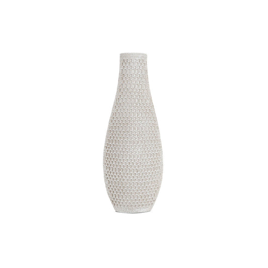 Vase DKD Home Decor Weiß Harz Moderne 14 x 7 x 37 cm