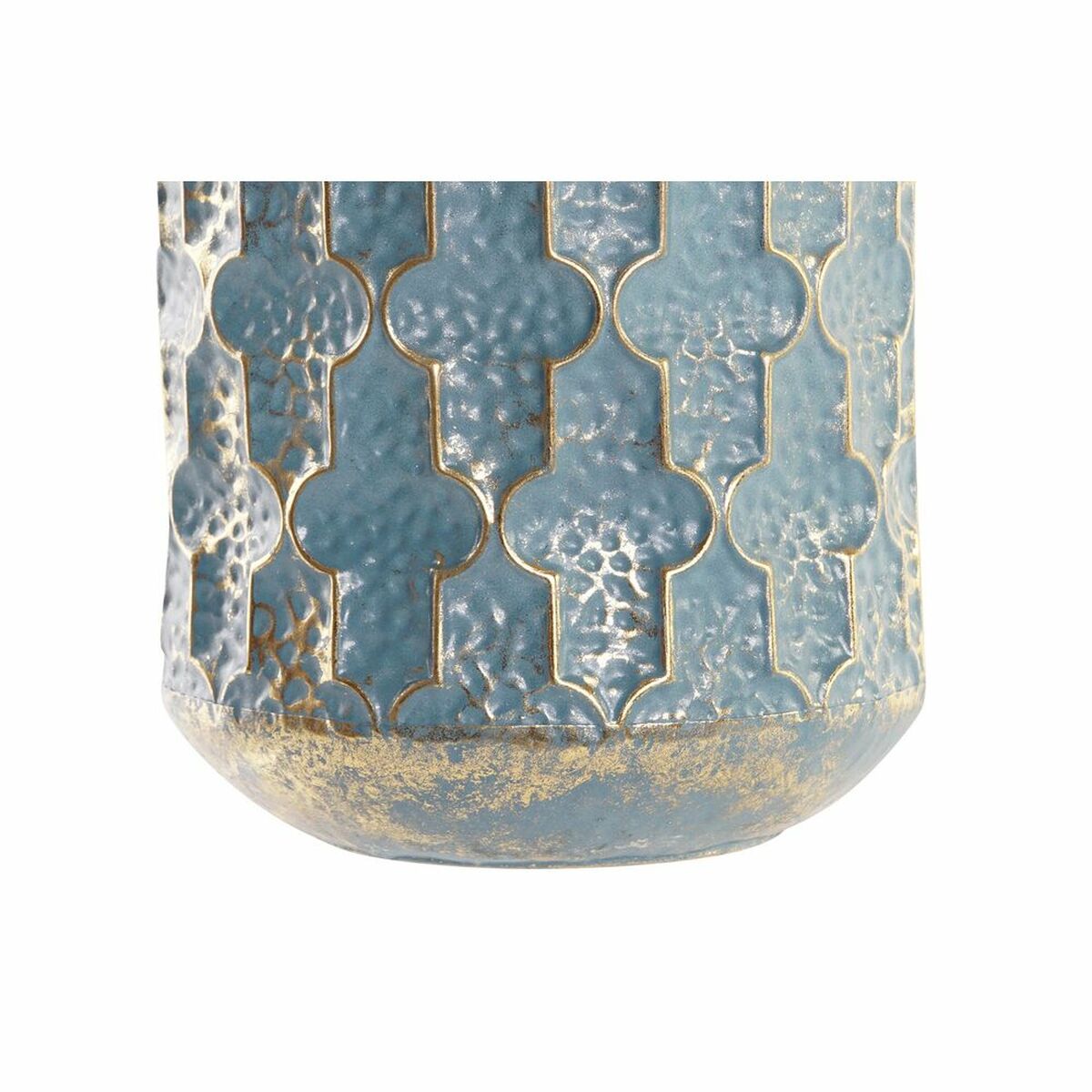 Vase DKD Home Decor Antiker Finish Blau Gold Metall Araber (23 x 23 x 52 cm)