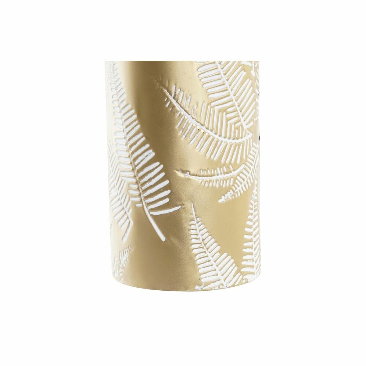 Vase DKD Home Decor Gold Metall Creme Tropical Pflanzenblatt (21 x 21 x 71 cm)