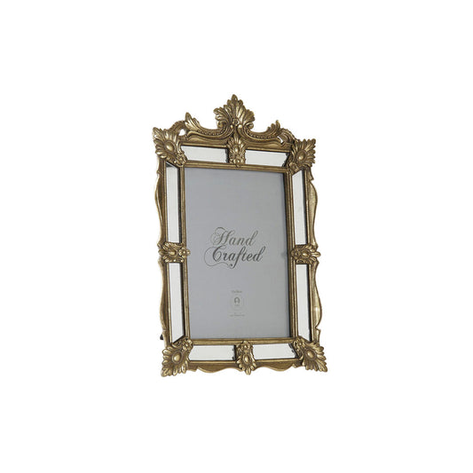 Fotorahmen DKD Home Decor Champagner Metall Harz Kristall Spiegel Shabby Chic 30 x 40 cm 18,7 x 2 x 27,7 cm