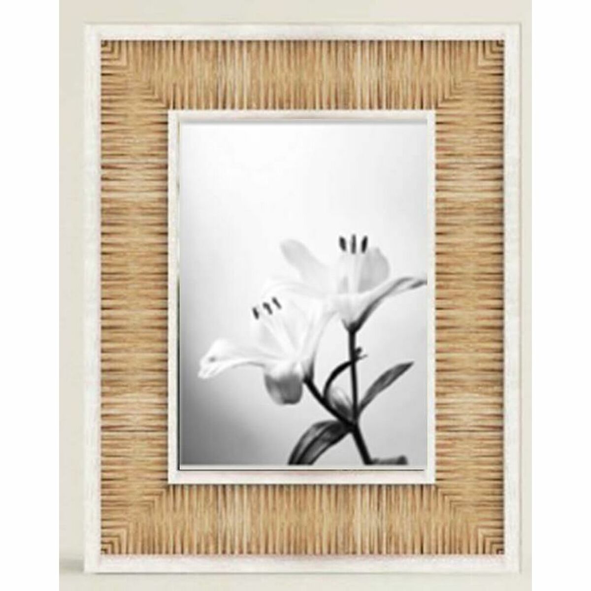 Fotorahmen DKD Home Decor Weiß natürlich Holz Holz MDF Moderne 19 x 1,5 x 24 cm