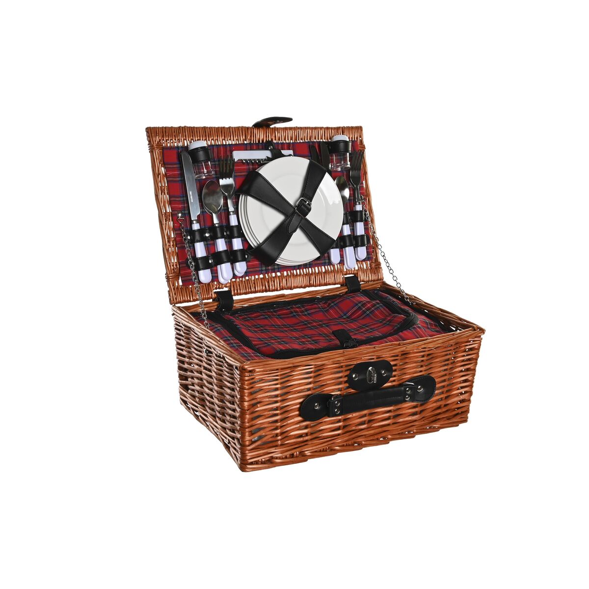 Korb DKD Home Decor Picnic Rot natürlich korb 48 x 28 x 18 cm