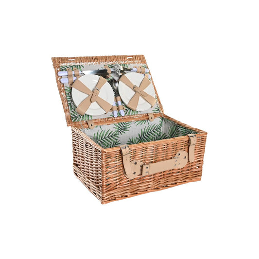 Korb DKD Home Decor Picnic natürlich grün korb (44 x 30 x 22 cm)