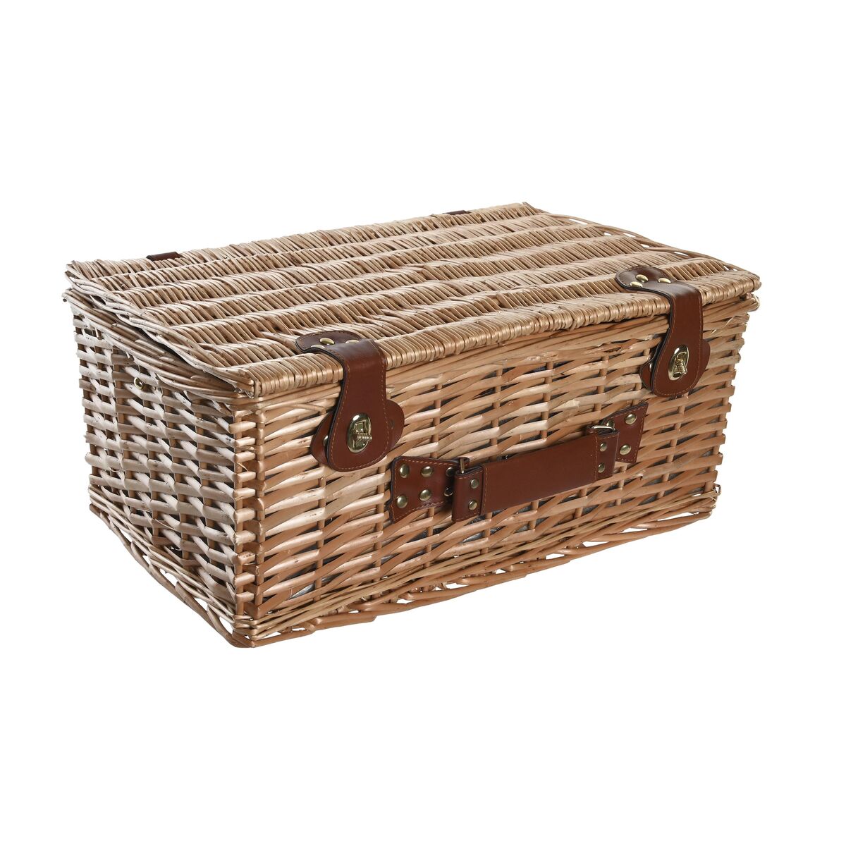 Korb DKD Home Decor Picnic natürlich Blau korb (48 x 32 x 22 cm)