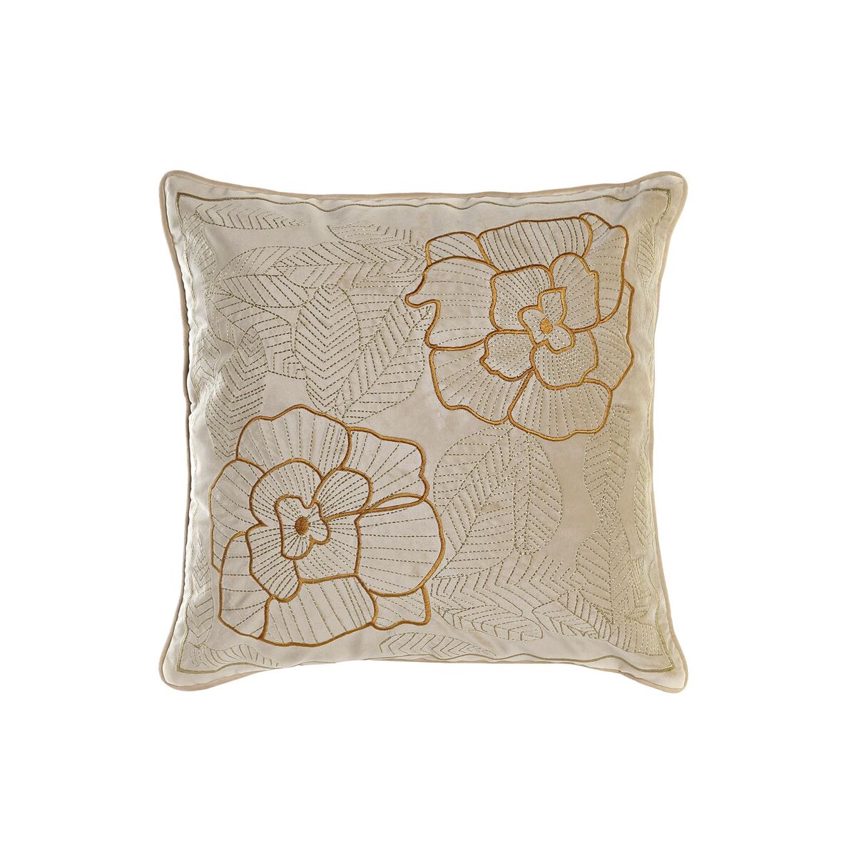 Kissen DKD Home Decor Gold 45 x 10 x 45 cm Blomster