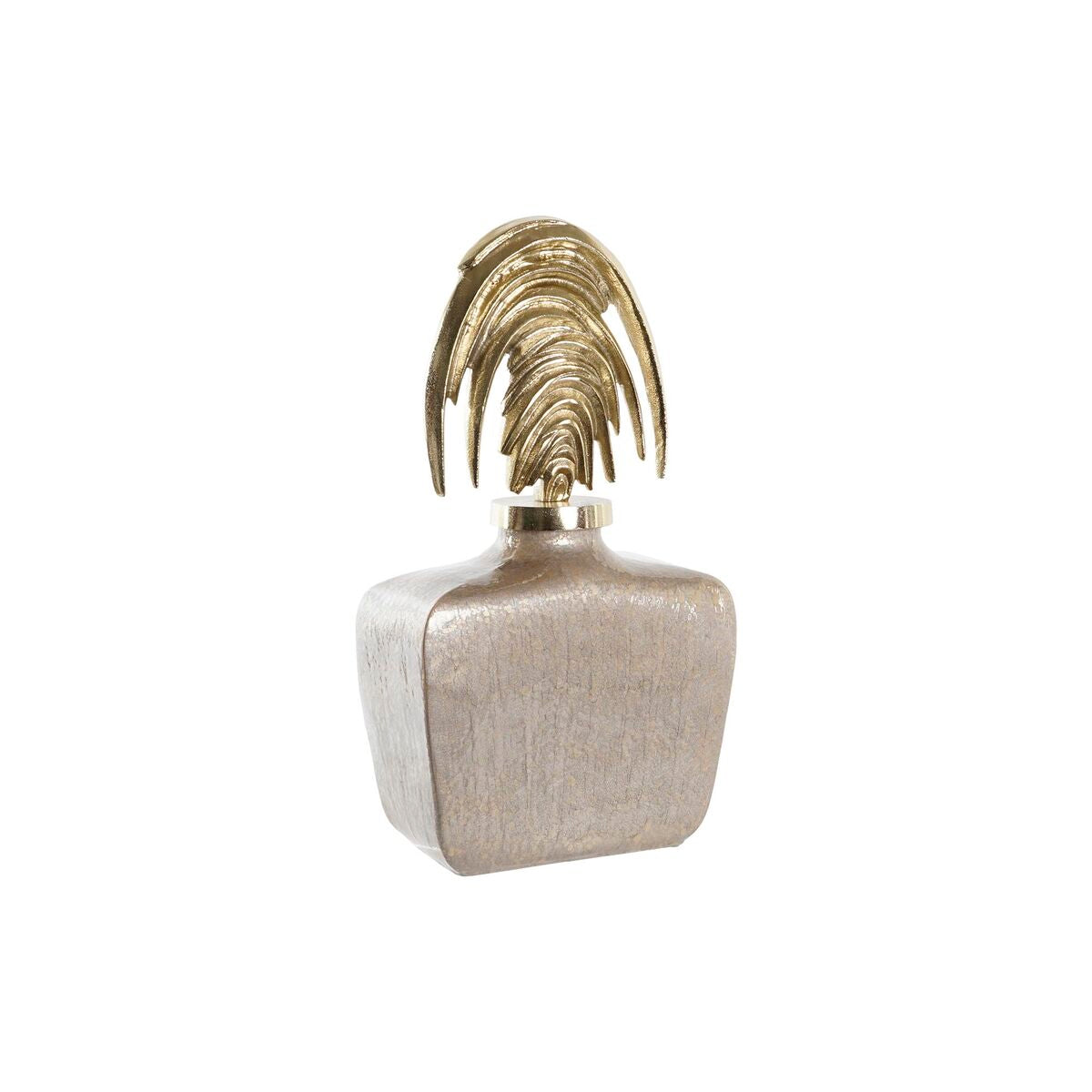 Vase DKD Home Decor Kristall Beige Gold Aluminium (28 x 11 x 45 cm)