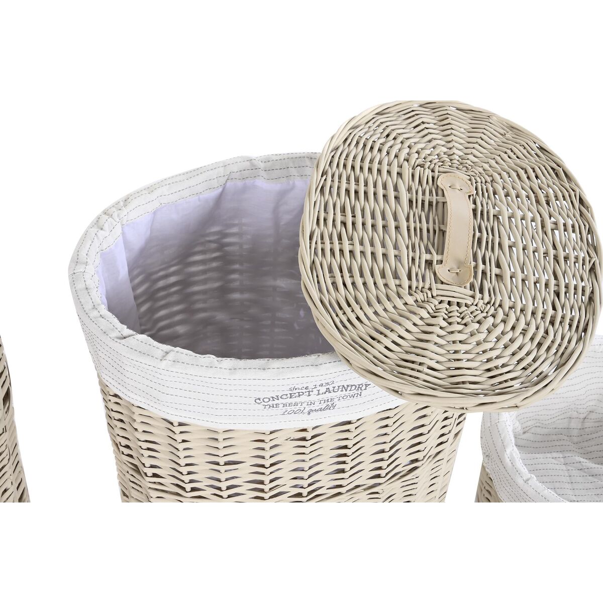 Korbsatz DKD Home Decor Beige korb 51 x 37 x 56 cm 52 x 38 x 56 cm (5 Stücke)