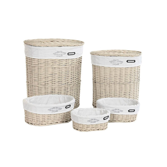 Korbsatz DKD Home Decor Beige korb 51 x 37 x 56 cm 52 x 38 x 56 cm (5 Stücke)