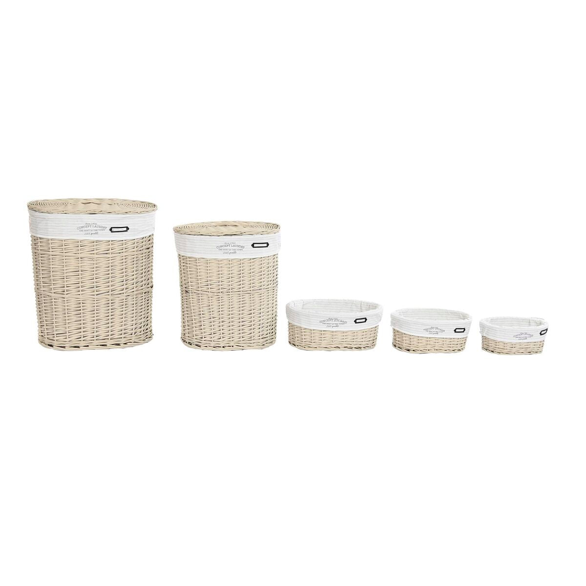 Korbsatz DKD Home Decor Beige korb 51 x 37 x 56 cm 52 x 38 x 56 cm (5 Stücke)