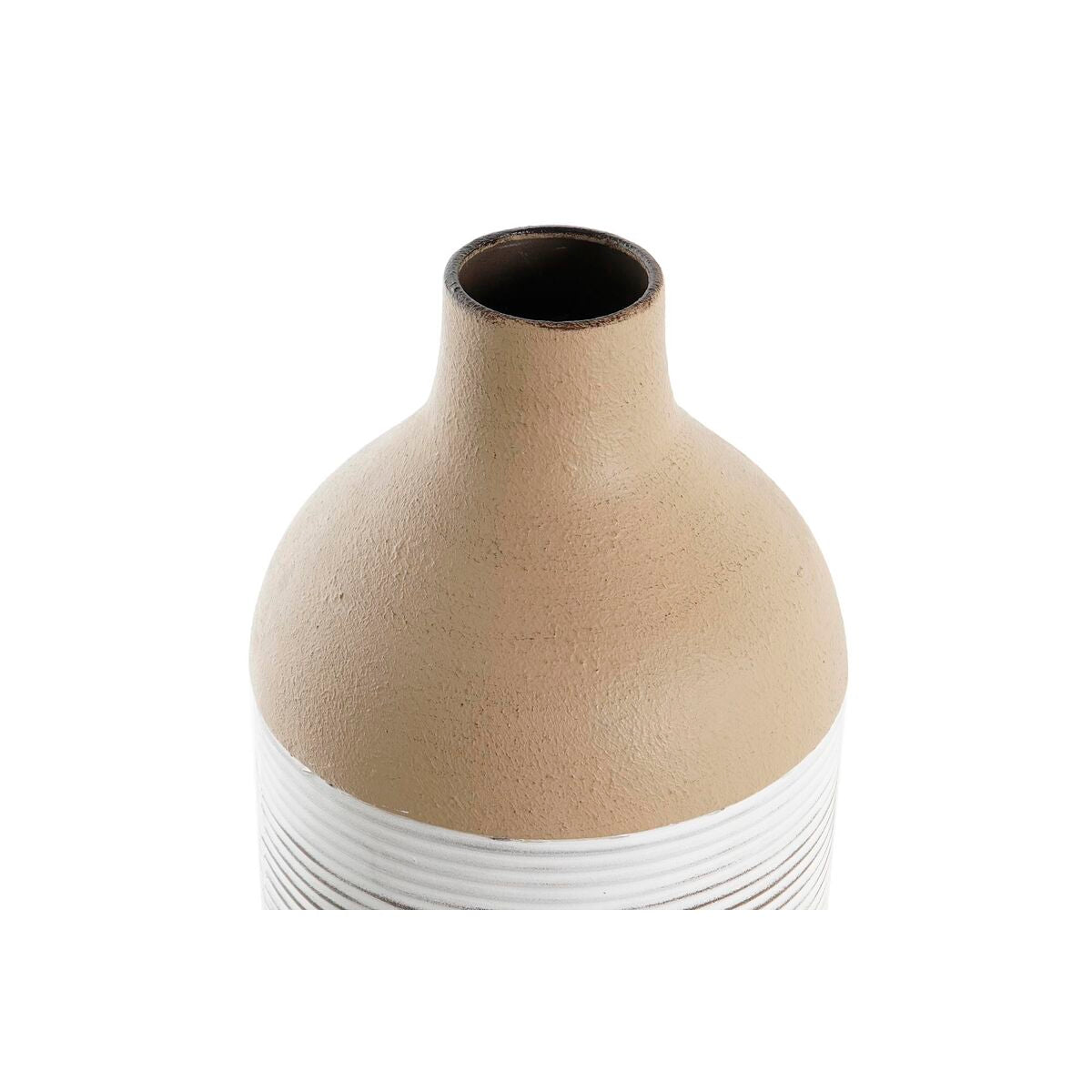 Vase DKD Home Decor 16 x 16 x 45 cm Beige Metall Weiß Kolonial